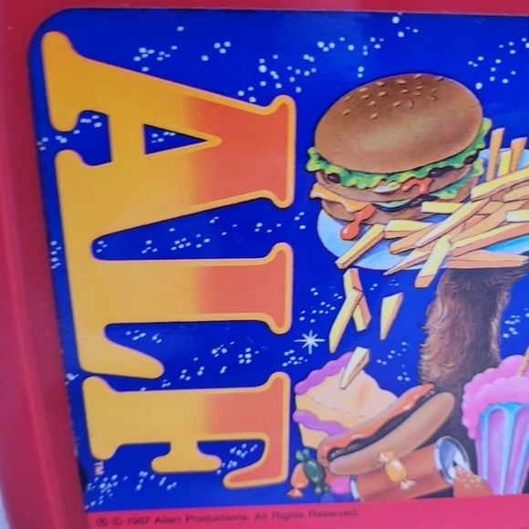 VTG 1987 ALF Red Plastic Lunchbox w/Thermos - Picture 3 of 15